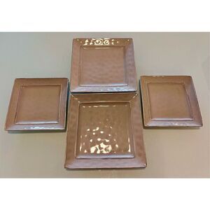 Pier 1 Martillo Fog Square 2 Dinner Plate & 2 Salad Plates NOS Set of 4 Disconti